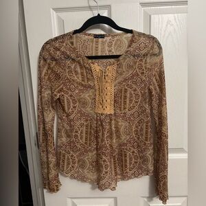 FANG | Lace-up Blouse Festival Y2K‎ Fairycore Made in USA Sz XL